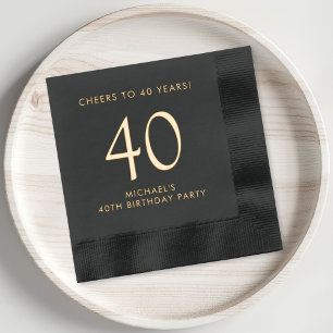 Elegant Mens 40th Birthday Party Foil Napkins