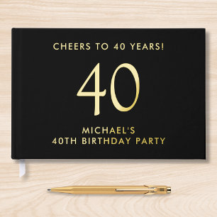Elegant Mens 40th Birthday Party Guest Book