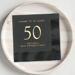 Elegant Mens 50th Birthday Party Foil Napkins<br><div class="desc">Elevate his 50th birthday party with these elegant foil-stamped napkins. Each napkin is stamped in your choice of gold or silver foil for a sophisticated touch and features "Cheers to 50 Years" and his name in sleek modern lettering, </div>