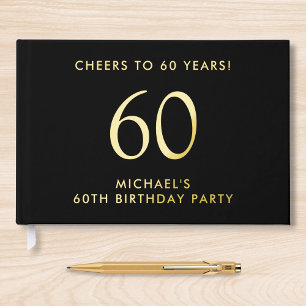 Elegant Mens 60th Birthday Party Guest Book