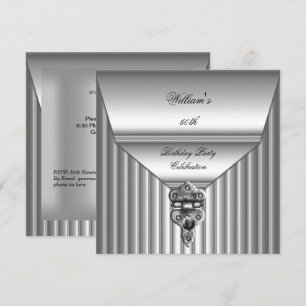 Elegant Mens 60th Birthday Party Lock Mans 2 Invitation
