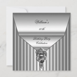 Elegant Mens 60th Birthday Party Lock Mans 2 Invitation