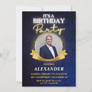 Elegant Mens 64th birthday invitations   Chic