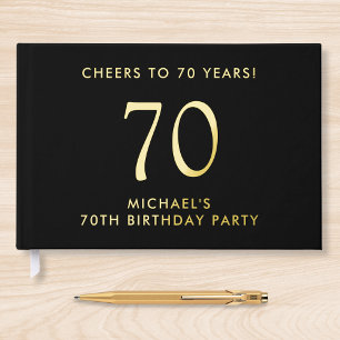 Elegant Mens 70th Birthday Party Guest Book
