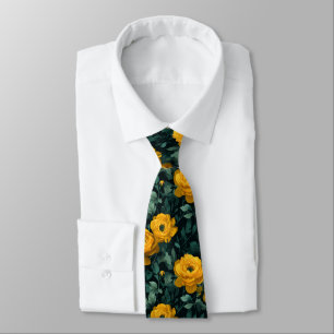 Elegant Mens Fashion Ranunculus Floral Tie