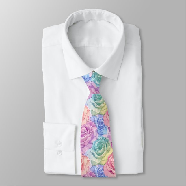 Elegant Mens Fashion Rose Flower Tie (Tied)
