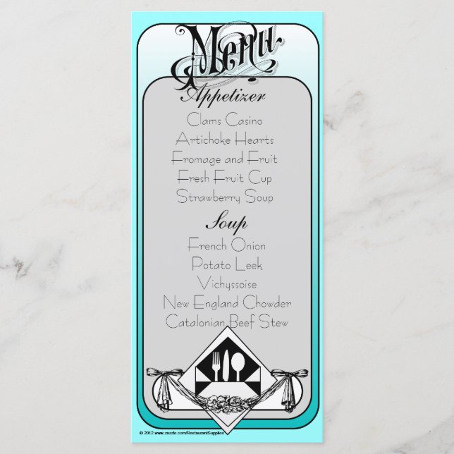 Elegant Menu Card Colour 1 (Front)