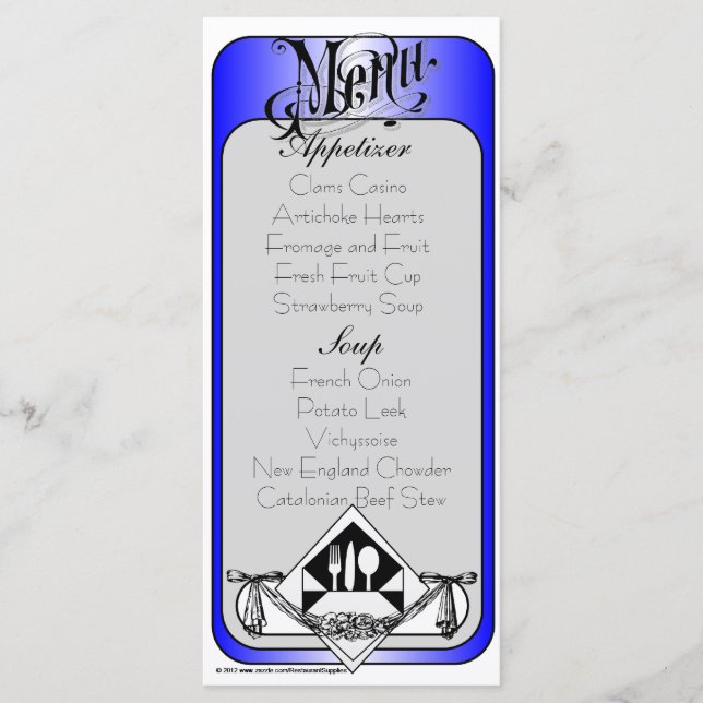 Elegant Menu Card Colour 13 (Front)