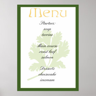 Elegant menu design poster
