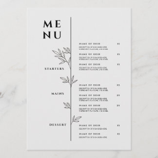 Elegant Menu - Restaurant Menu Minimalist