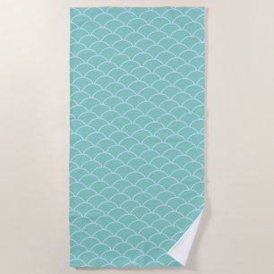 Elegant Mermaid Pattern on Light Teal Beach Towel