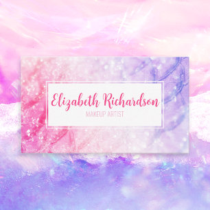 Elegant Mermaid Pink Purple Chic Modern Unique Business Card
