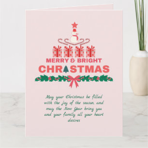 Elegant Merry And Bright Christmas 2023 Colourful  Card