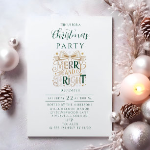 Elegant Merry and Bright Christmas Invitation