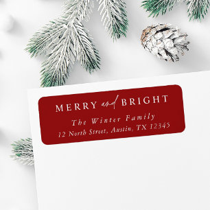 Elegant Merry & Bright Christmas Return Address