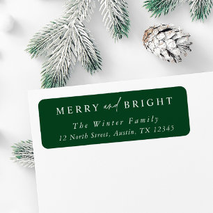 Elegant Merry & Bright Christmas Return Address