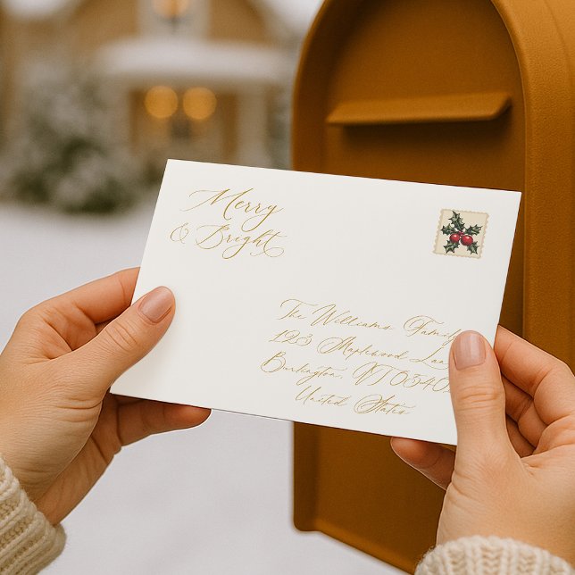 Elegant Merry & Bright Ivory Envelope (Creator Uploaded)