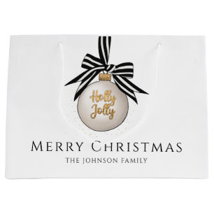 Elegant Merry Christmas Bauble  Large Gift Bag