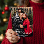 Elegant Merry Christmas Calligraphy 1-Photo Holiday Card<br><div class="desc">Elegant and understated holiday design featuring a custom Merry Christmas text graphic greeting in a lovely calligraphy font with flourishes. The colour of this graphic can be customised in the design editor to better contrast with your photo. Also includes a simple one-photo template and editable text fields.</div>