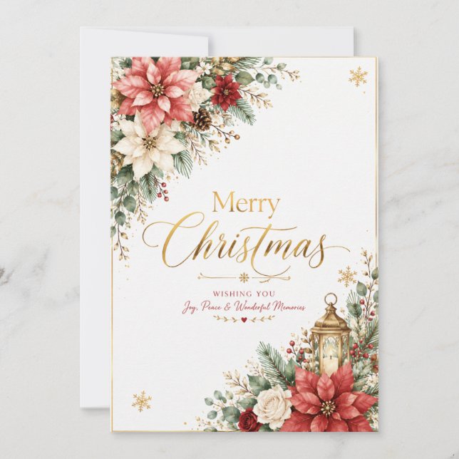 Elegant Merry Christmas Card (Front)