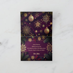 Elegant Merry Christmas Card with Gold Script