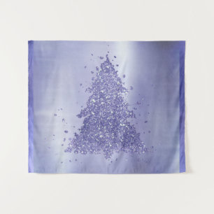 Elegant Merry Christmas Charming Purple Tree Tapestry