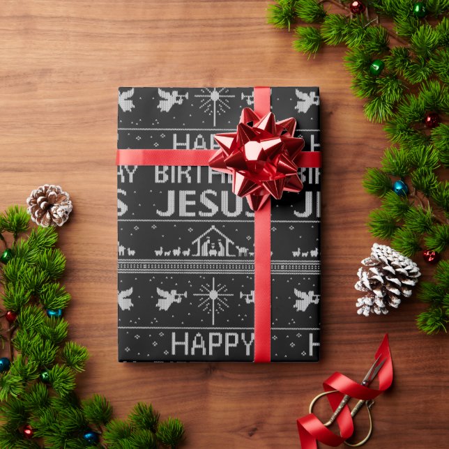 Elegant Merry Christmas Christian Religious Wrapping Paper (Holiday Gift)