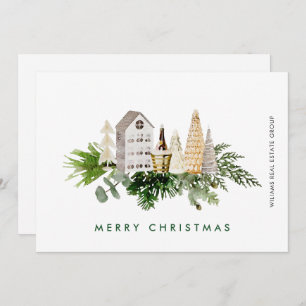 Elegant Merry Christmas Composition Corporate Holiday Card