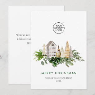 Elegant Merry Christmas Composition Corporate Holiday Card