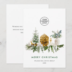 Elegant Merry Christmas Composition Corporate Holiday Card