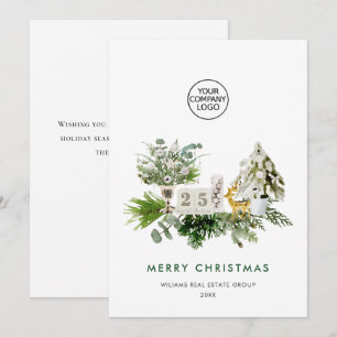Elegant Merry Christmas Composition Corporate Holiday Card