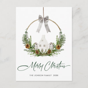 Elegant Merry Christmas Composition Holiday Postcard