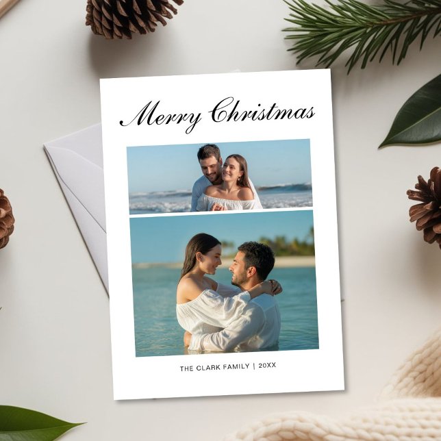 Elegant Merry Christmas Couple  Holiday Card (Creator Uploaded)