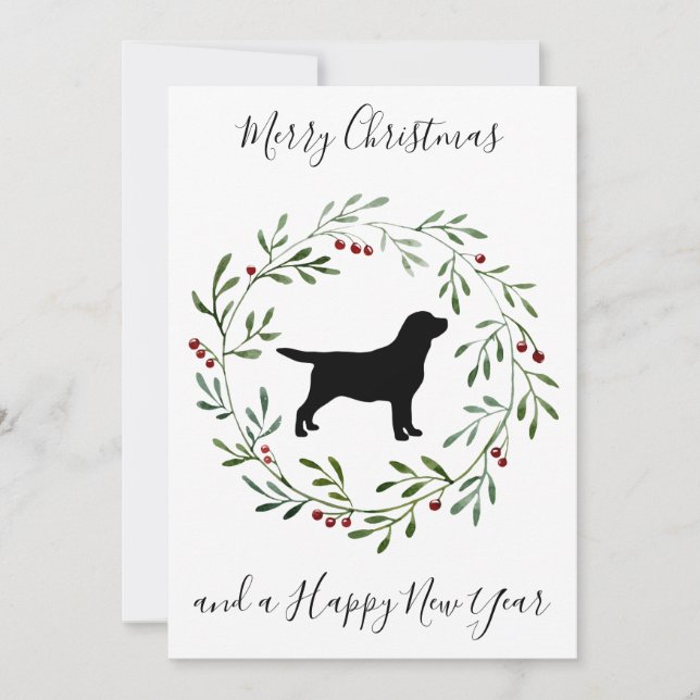 Elegant Merry Christmas Dog Holiday Party Invitation (Front)