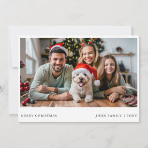 Elegant Merry Christmas Family Portrait Photo Holiday Card