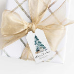 Elegant Merry Christmas Favour Gift Tags<br><div class="desc">Merry Christmas Party Favour Gift Tag is designed with an elegant watercolor Christmas tree. Most lettering is editable - click the "Customise Further" button to edit. Matching items in our store Cava party design</div>