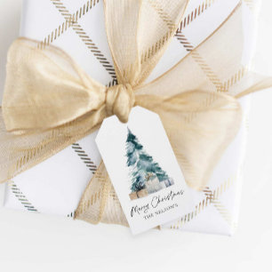 Elegant Merry Christmas Favour Gift Tags