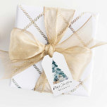 Elegant Merry Christmas Favour Gift Tags<br><div class="desc">Merry Christmas Party Favour Gift Tag is designed with an elegant watercolor Christmas tree. Most lettering is editable - click the "Customise Further" button to edit. Matching items in our store Cava party design</div>