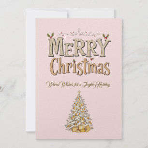 Elegant Merry Christmas Flat Holiday Card