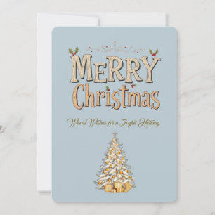 Elegant Merry Christmas Flat Holiday Card