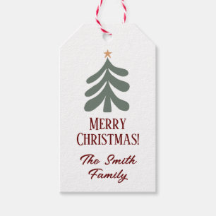Elegant Merry Christmas gift tags with string
