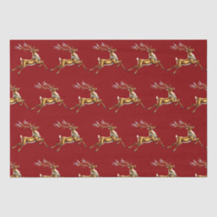 Elegant Merry Christmas Gold moose xmas festive pa Tissue Paper