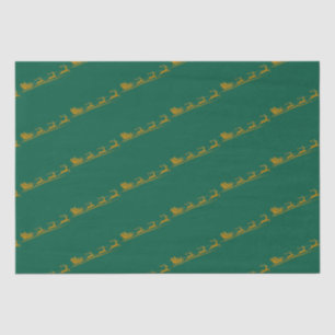 Elegant Merry Christmas Gold santa Sled xmas patte Tissue Paper