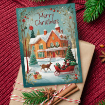 Elegant Merry Christmas Greeting Card 