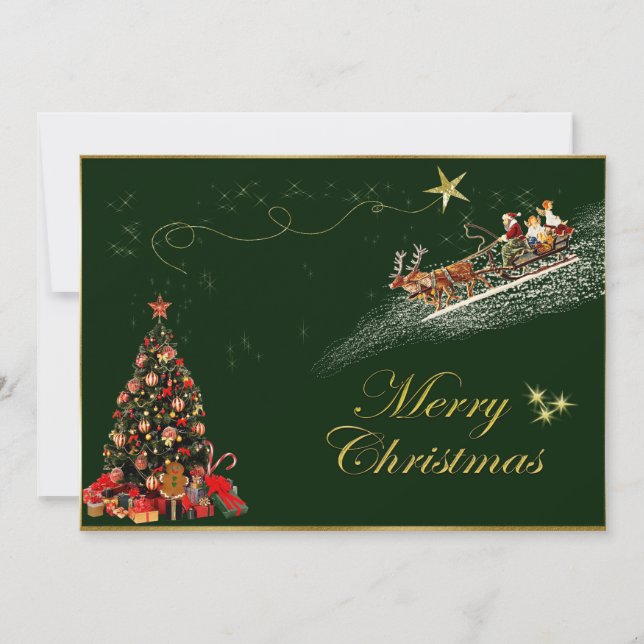 Elegant Merry Christmas Holiday Card (Front)