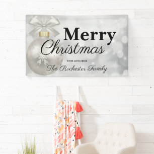 Elegant Merry Christmas Holiday Party Welcome Banner