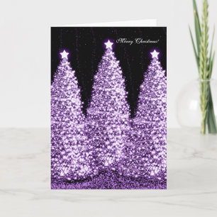 Elegant Merry Christmas Holiday Purple Sparkle