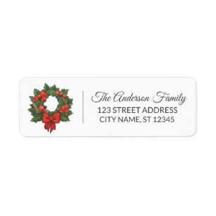 Elegant Merry Christmas Holly Wreath