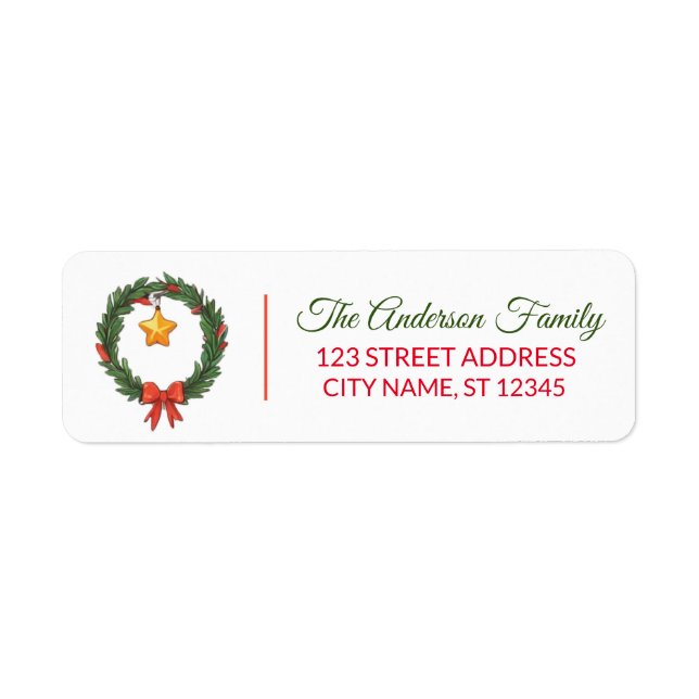 Elegant Merry Christmas Holly Wreath               (Front)