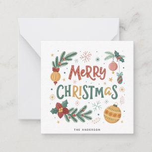 Elegant Merry Christmas Note Card